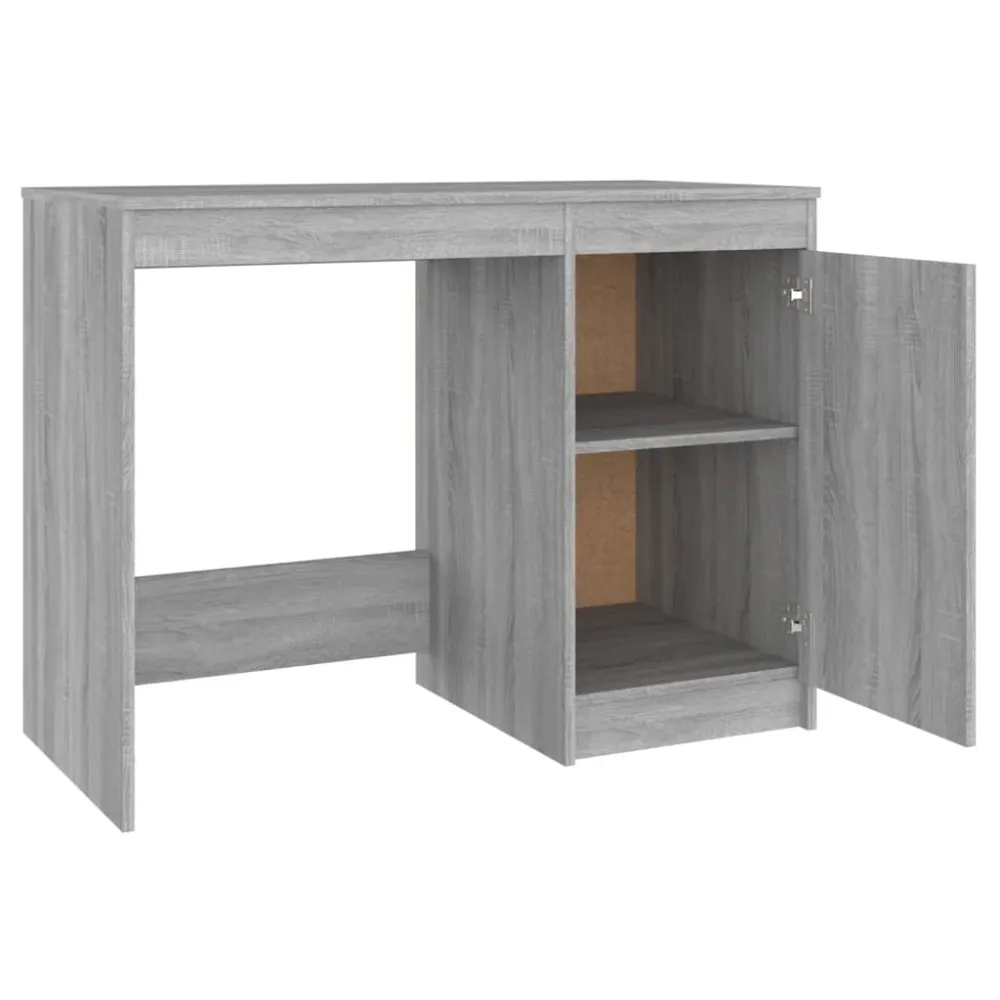 Bureau table poste de travail meuble d'ordinateur informatique étude sonoma 100 x 50 x 76 cm bois d'ingénierie gris 02_002...
