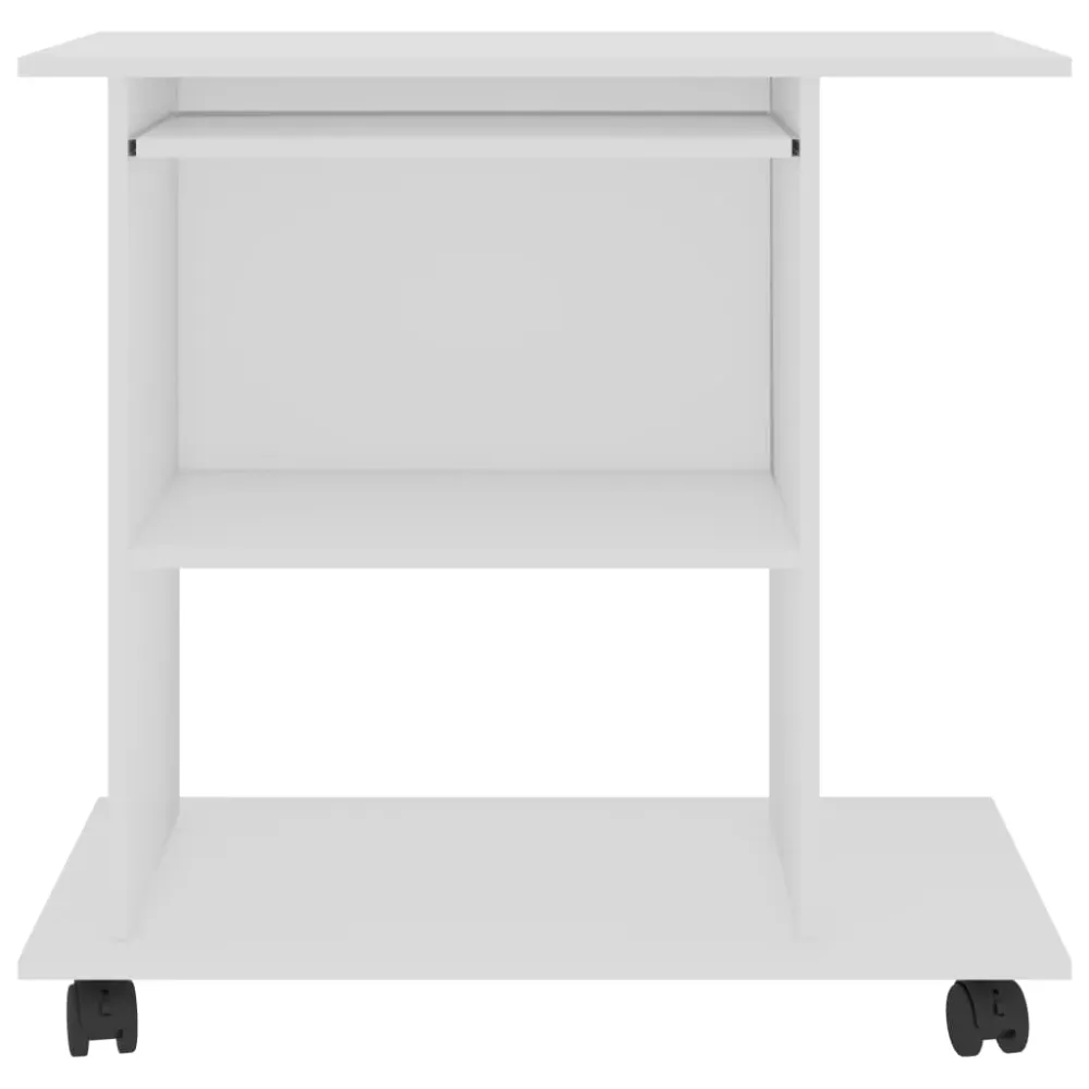 Bureau table poste de travail meuble d'ordinateur informatique étude d'ordinateur 80 x 50 x 75 cm bois d'ingénierie blanc...