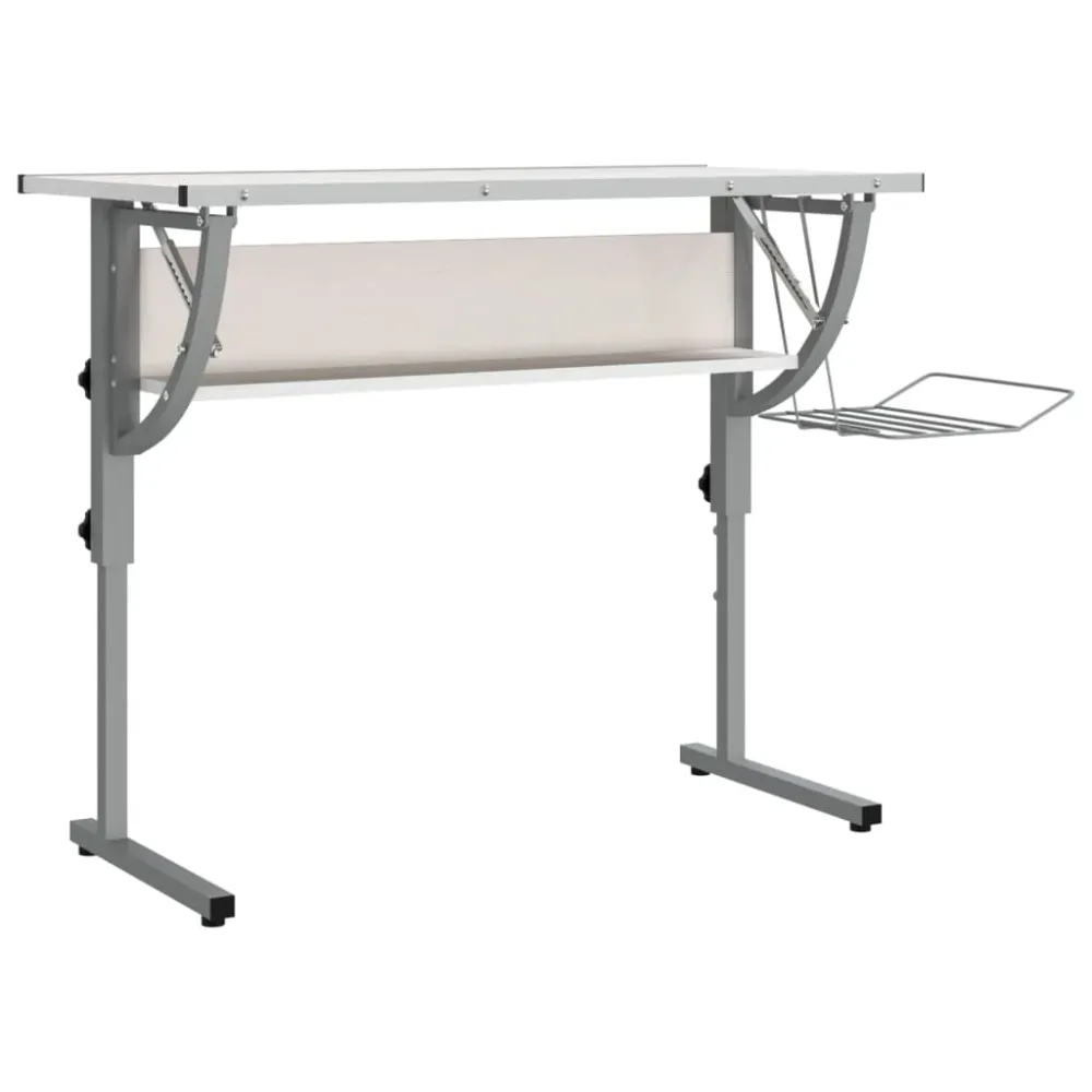 Bureau table poste de travail meuble d'ordinateur informatique étude d'artisanat et 110 x 53 x (58-87) cm blanc 02_0023698...