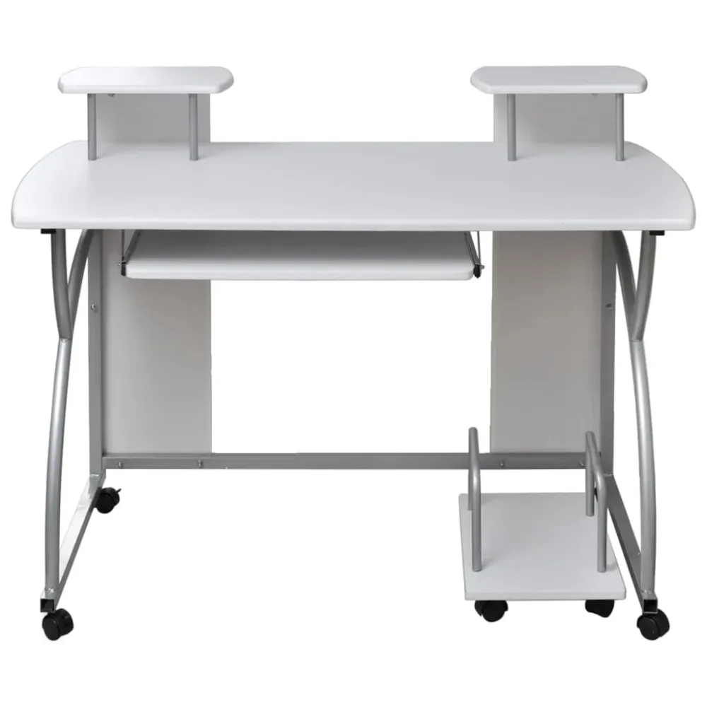 Bureau table poste de travail meuble d'ordinateur informatique étude d'ordinateur 110 x 52 x 88,5 cm bois d’ingénierie bla...