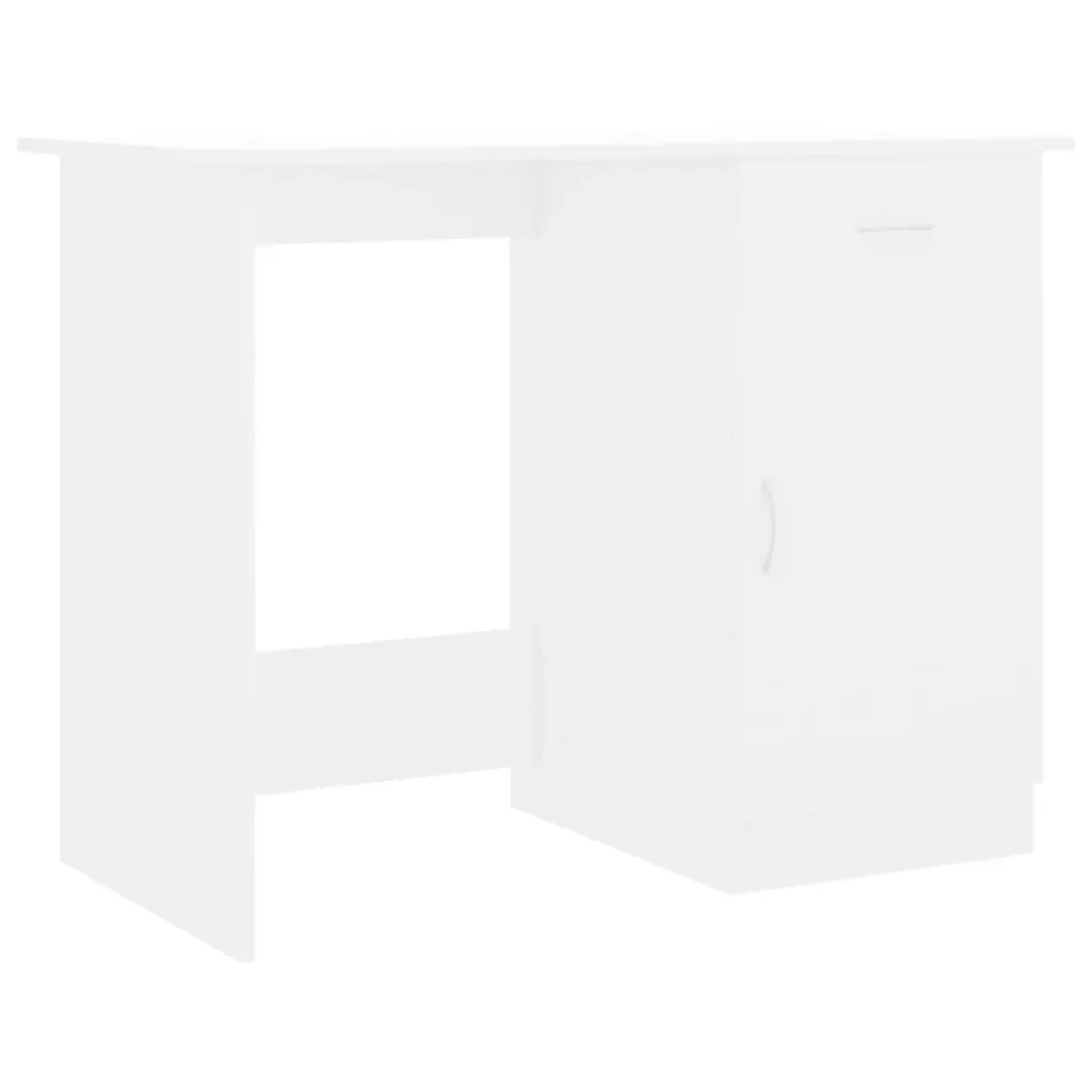 Bureau table poste de travail meuble d'ordinateur informatique étude 100 x 50 x 76 cm bois d'ingénierie blanc 02_0023500 a...