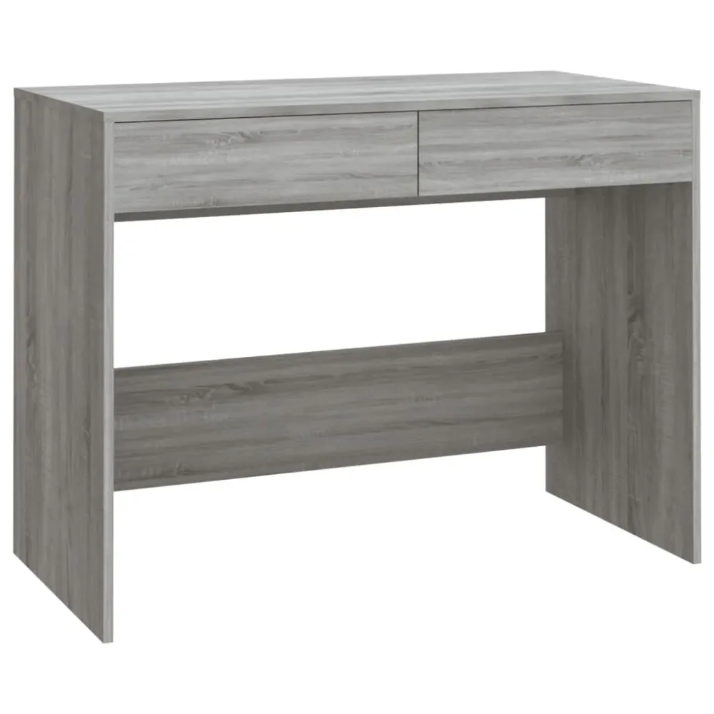 Bureau table poste de travail meuble d'ordinateur informatique étude sonoma 101 x 50 x 76,5 cm bois d'ingénierie gris 02_0...