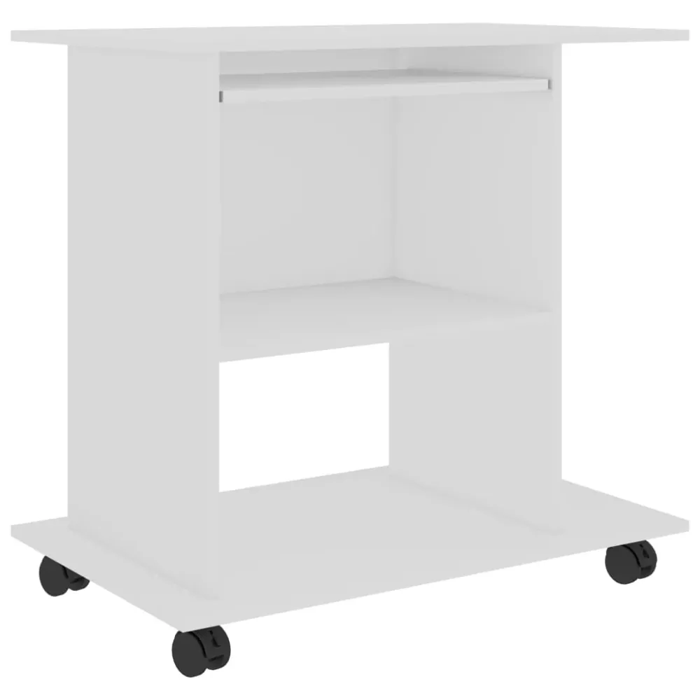 Bureau table poste de travail meuble d'ordinateur informatique étude d'ordinateur 80 x 50 x 75 cm bois d'ingénierie blanc...
