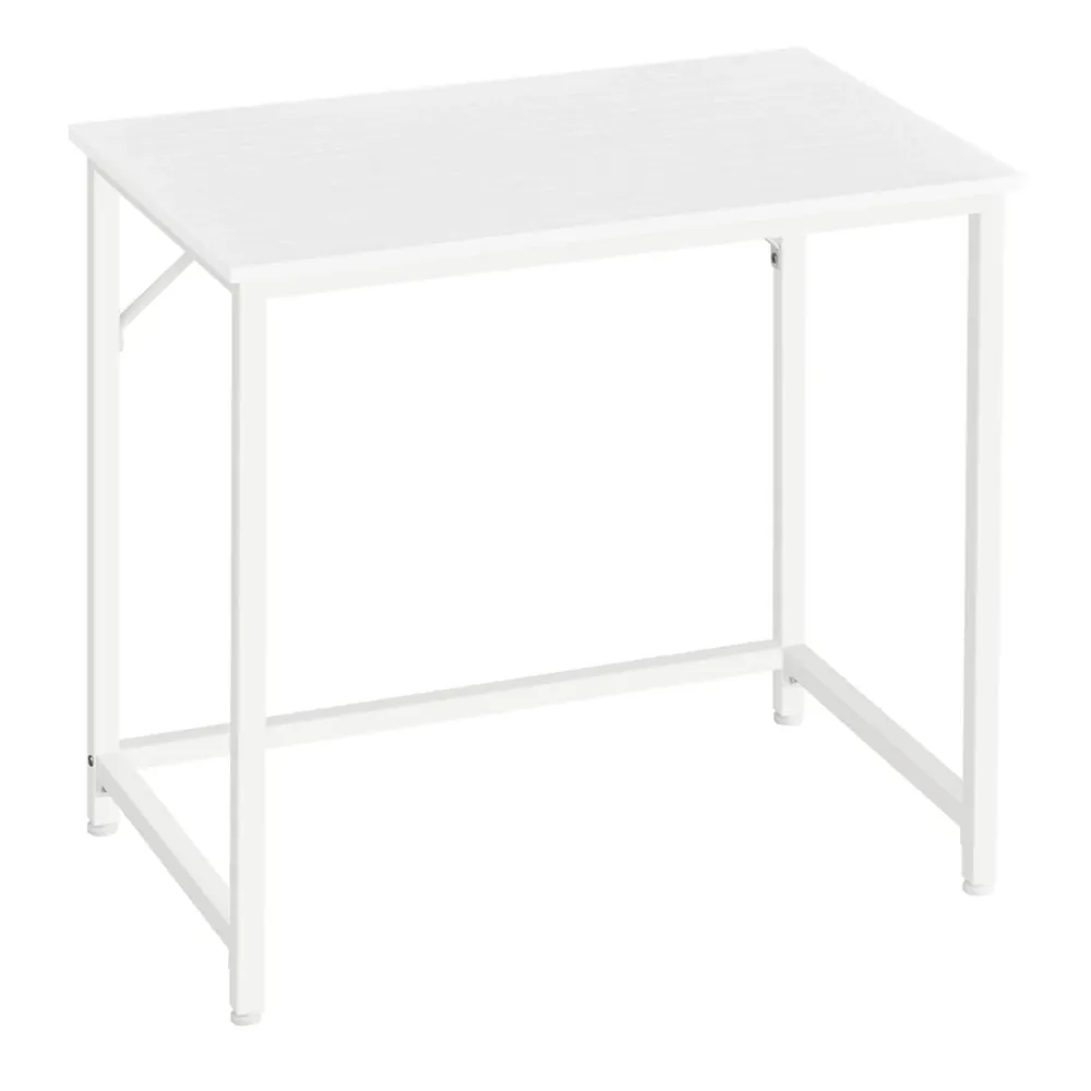 Bureau table poste de travail 50 x 80 x 76 cm pour bureau salon chambre assemblage minimaliste métal style industriel blan...