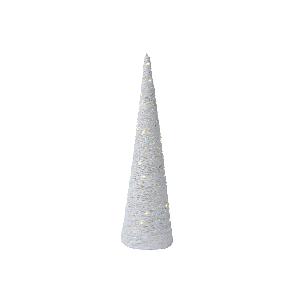 Décoration d'intérieur de Noël sur pile Pyramide LED blanche H.78cm Montage Facile