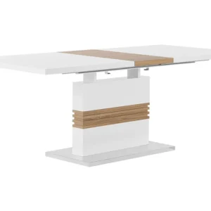Extending Dining Table 160-200 x 90 cm Blanc pur SANTANA