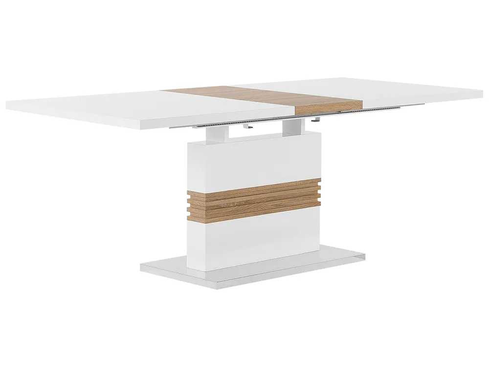 Extending Dining Table 160-200 x 90 cm Blanc pur SANTANA