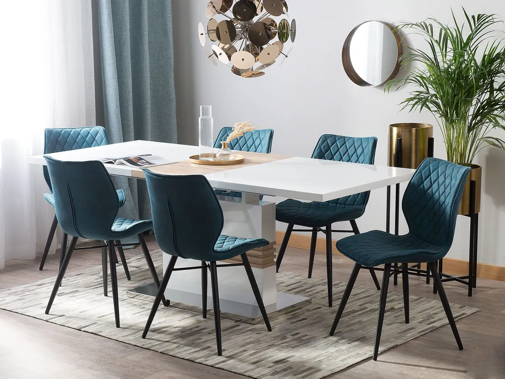 Extending Dining Table 160-200 x 90 cm Blanc pur SANTANA