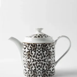Jenna Clifford Leopard Teapot - Blanc pur