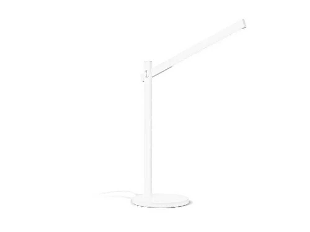 Lampe de table en aluminium blanc avec bras lumineux LED avec Résolution HD