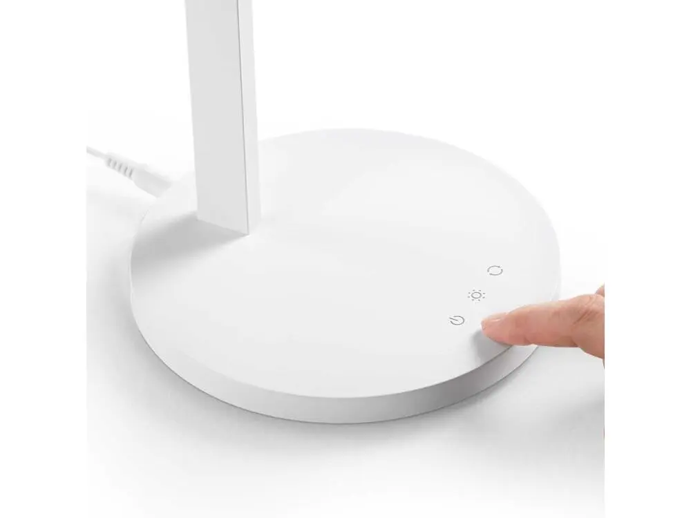 Lampe de table en aluminium blanc avec bras lumineux LED avec Résolution HD