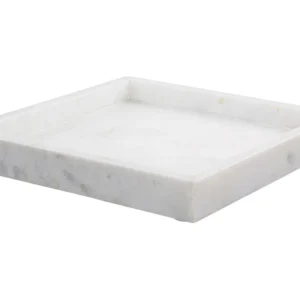 Marble Decorative Tray Square Blanc pur KATERINI | Sans Fil | Rechargeable |