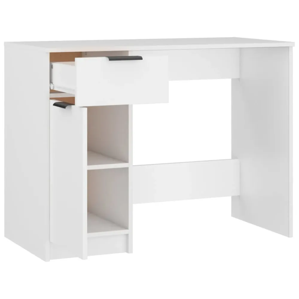 Pointeur Laser Bureau table poste de travail meuble d'ordinateur informatique étude 100 x 50 x 75 cm bois d'ingénierie bla...