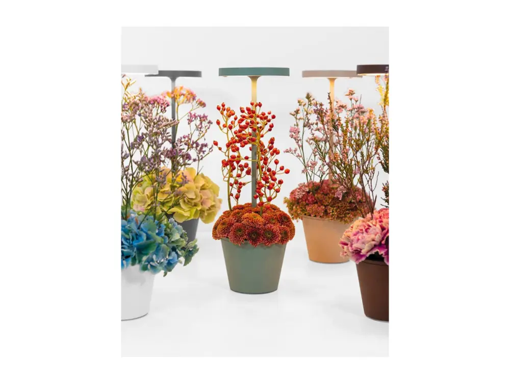 Poldina Reverso Lampe de table LED blanche à autonomie renouvelable et dimmable