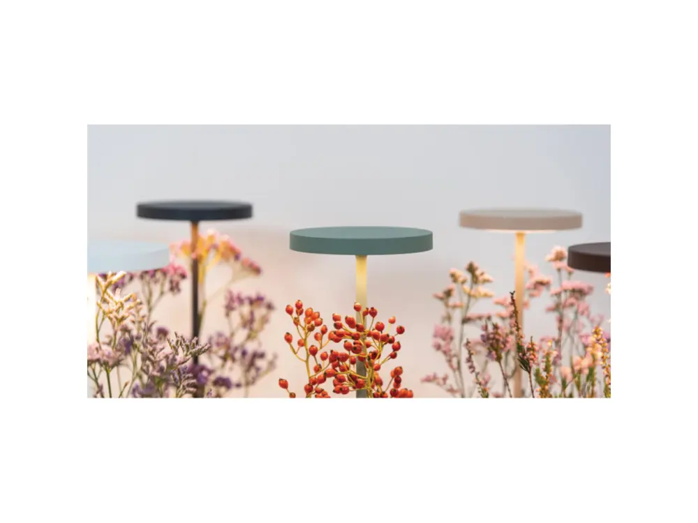 Poldina Reverso Lampe de table LED blanche à autonomie renouvelable et dimmable