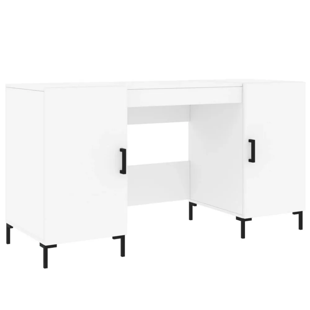 Premium Compatible VGA/HDMI Bureau table poste de travail meuble d'ordinateur informatique étude 140 x 50 x 75 cm bois d'i...