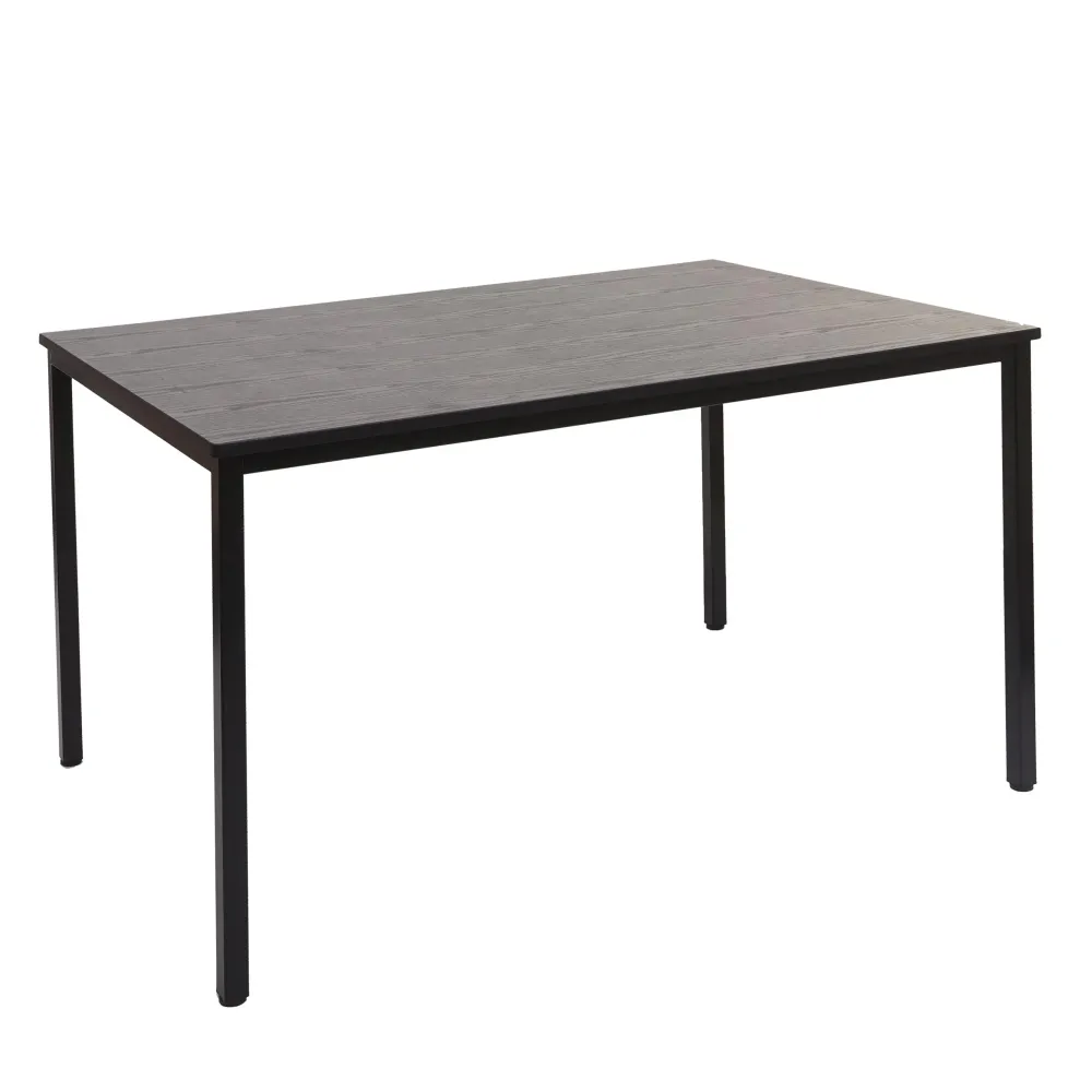Projecteur Portable Bureau table d'ordinateur 120x80cm en MDF aspect chêne et acier noir 04_0001391