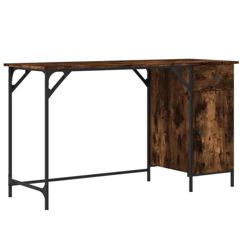 Projecteur Portable Bureau table poste de travail meuble d'ordinateur informatique étude d'ordinateur chêne fumé 131 x 48...