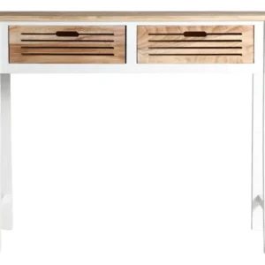 Projecteur Portable Console en bois de couleur blanche 100x35x80