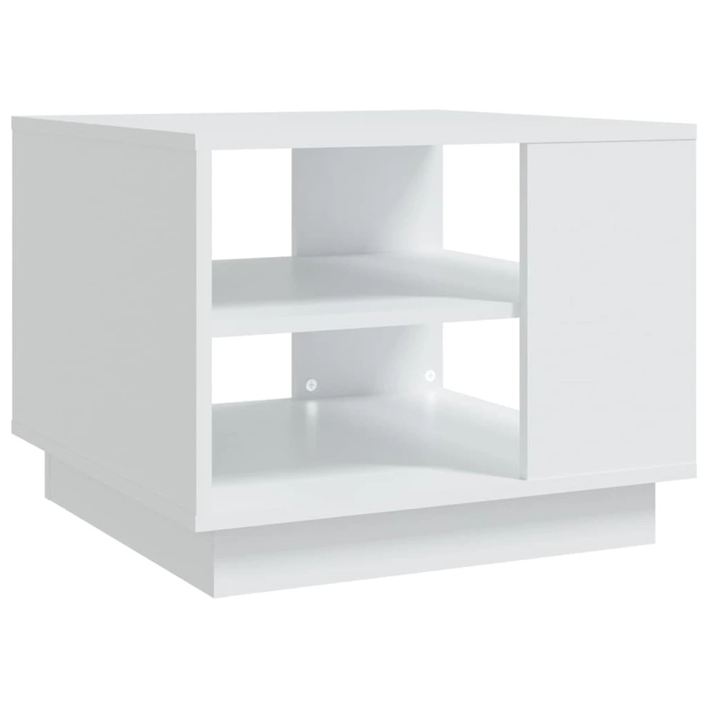 Projecteur Portable Table basse blanc 55x55x43 cm bois d'ingénierie