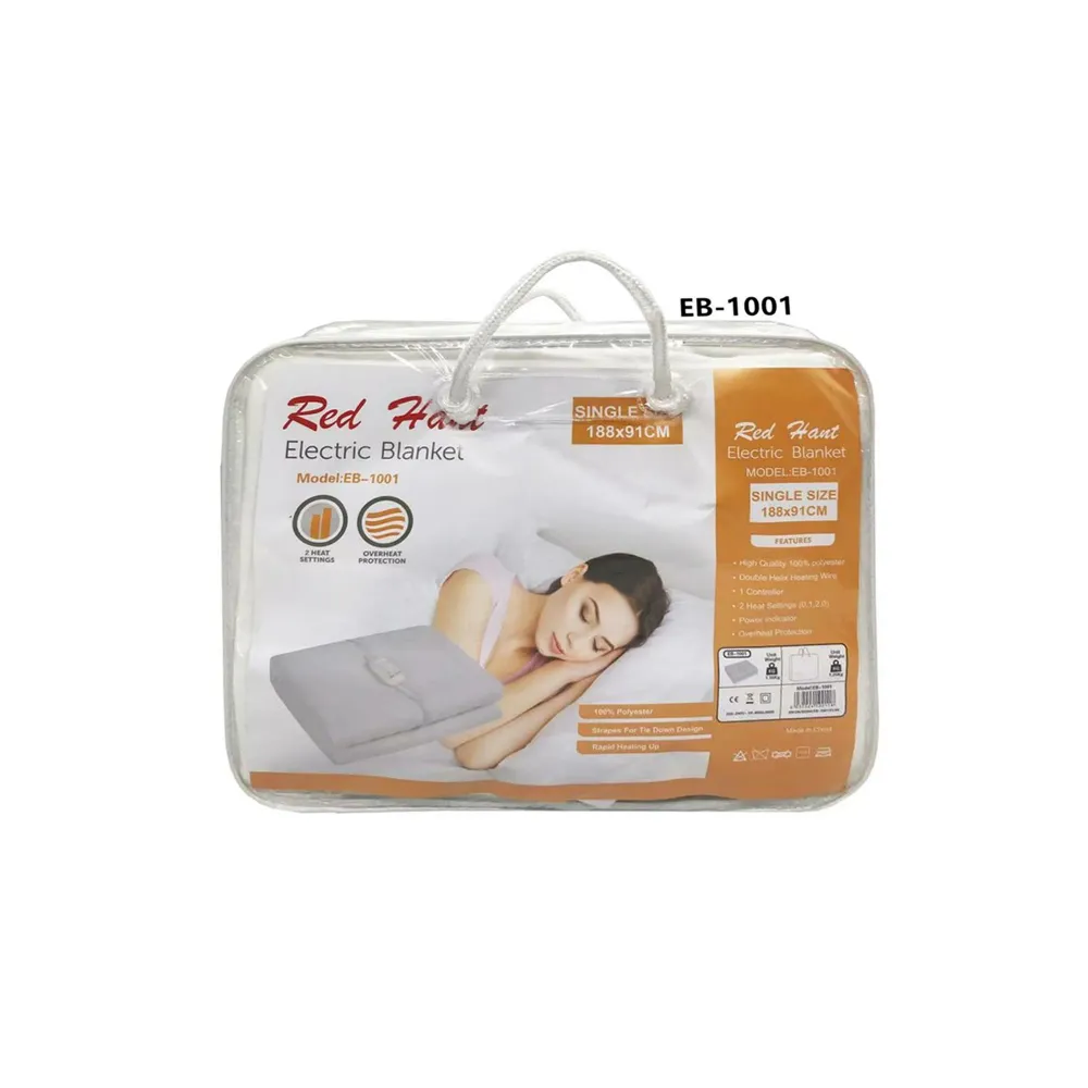 Red Hart 188 x 91cm Unique Electric Blanket White avec Focale Courte