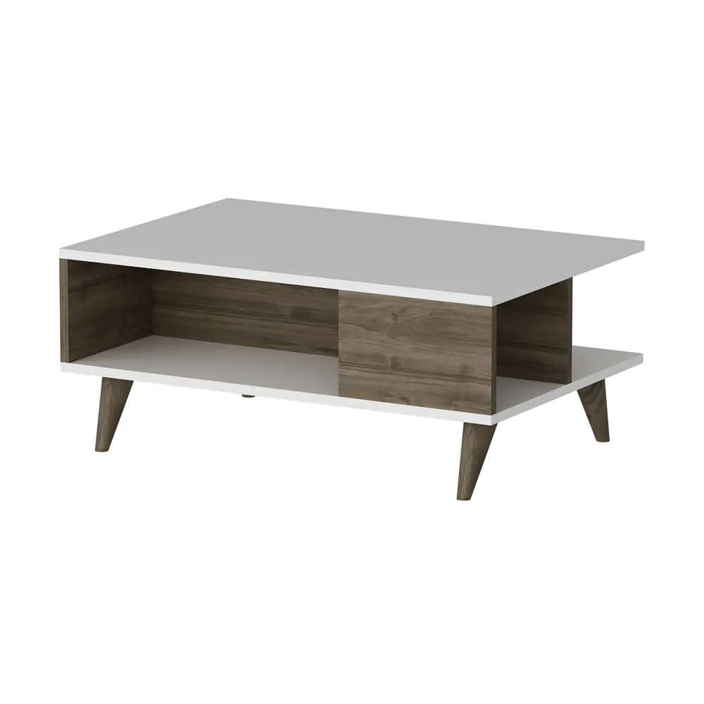 Stylet pour Tableau Interactif Table basse rectangulaire avec espace de rangement blanc / effet noyer 03_0008487