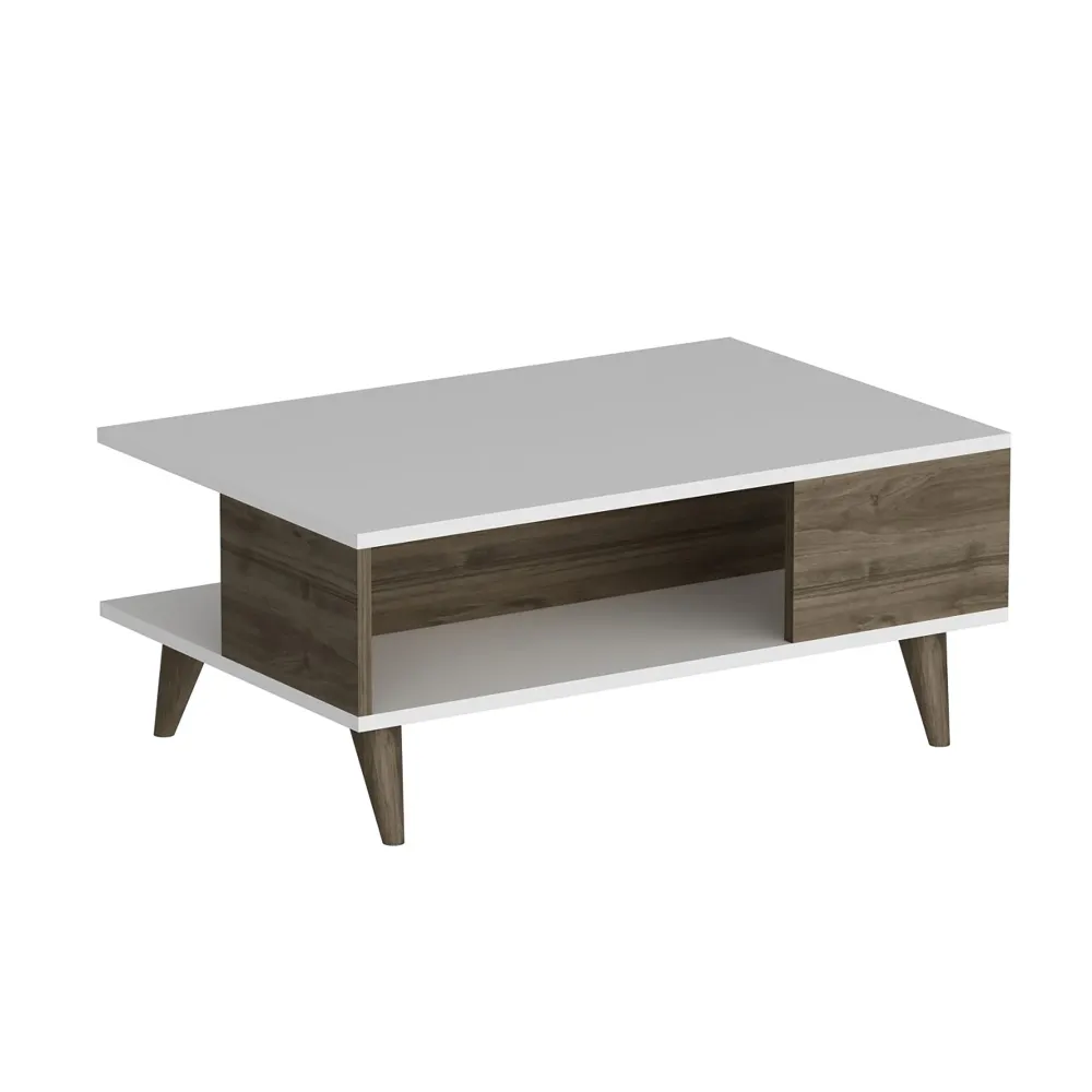 Stylet pour Tableau Interactif Table basse rectangulaire avec espace de rangement blanc / effet noyer 03_0008487