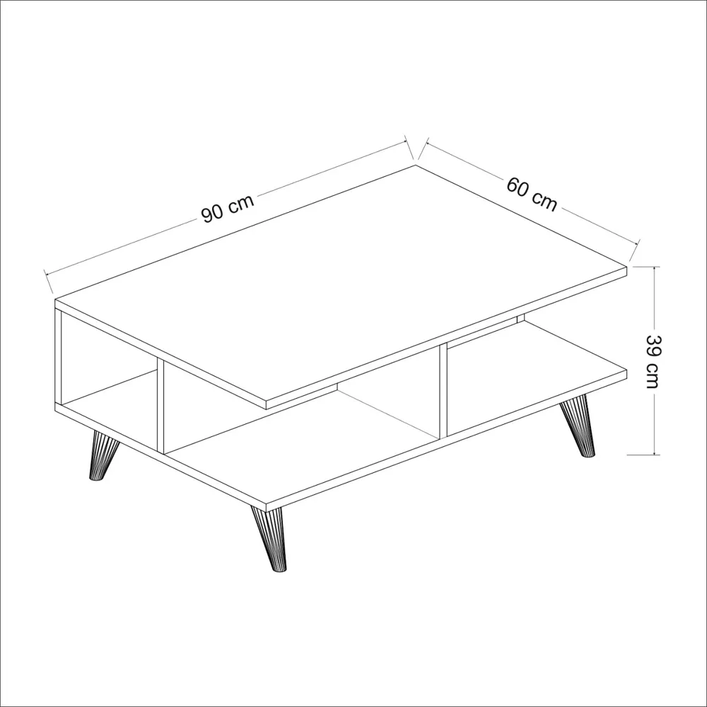 Stylet pour Tableau Interactif Table basse rectangulaire avec espace de rangement blanc / effet noyer 03_0008487