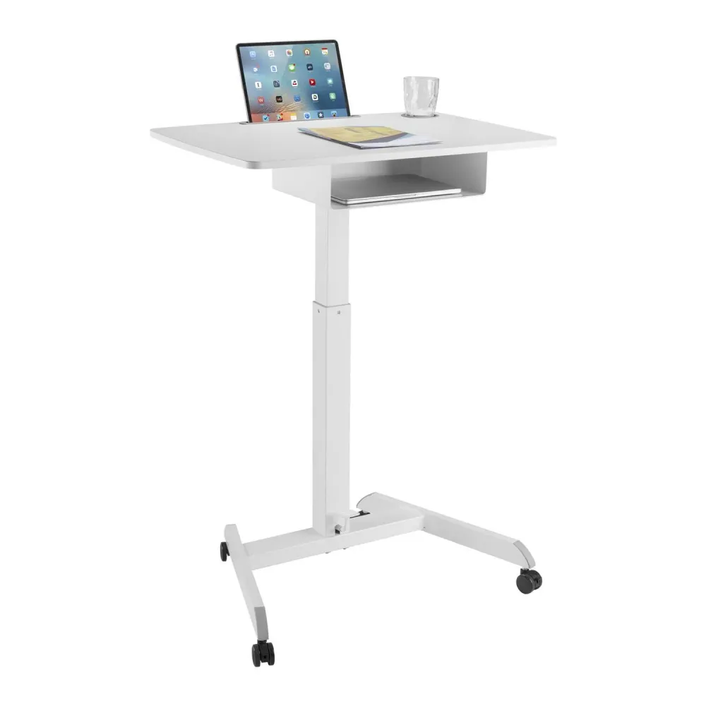 Système de Vote Interactif Maclean MC-903W Height Adjustable Workstation Desk Casters Drawer Laptop Sit Stand Desk 113cm m...