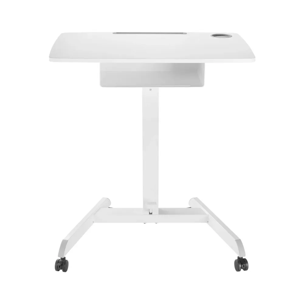 Système de Vote Interactif Maclean MC-903W Height Adjustable Workstation Desk Casters Drawer Laptop Sit Stand Desk 113cm m...