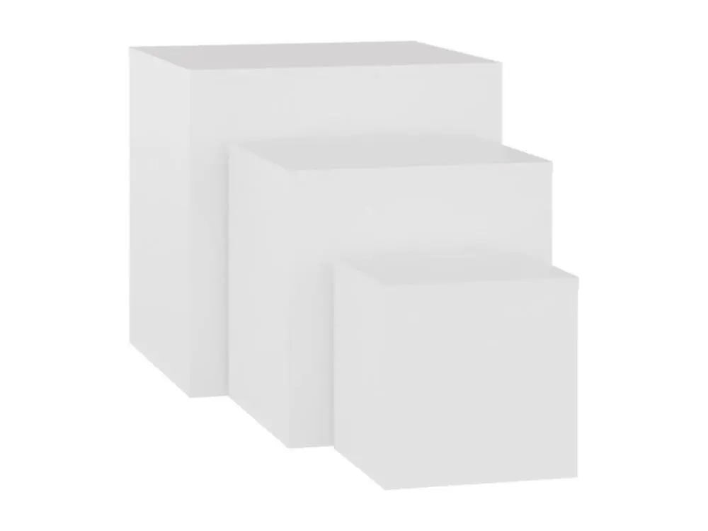 Système de Vote Interactif Tables d'appoint 3 pcs Blanc Bois d’ingénierie