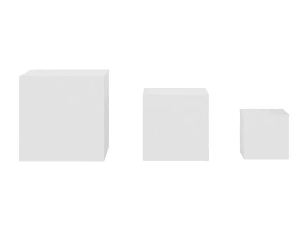Système de Vote Interactif Tables d'appoint 3 pcs Blanc Bois d’ingénierie