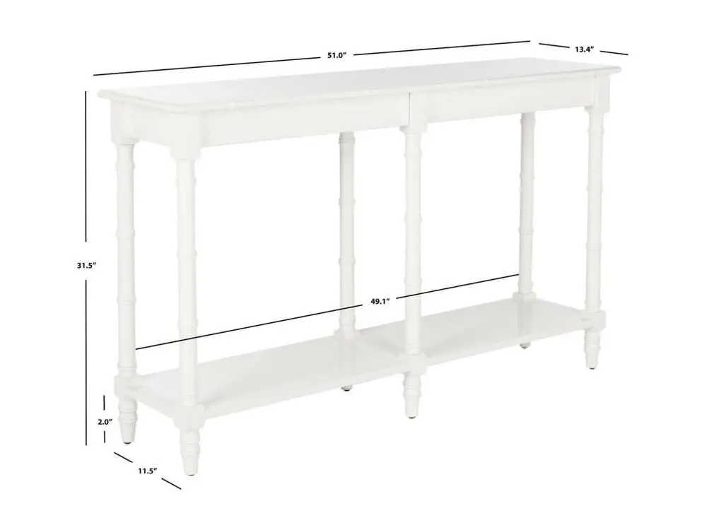 Table d'appoint Blanc 130 X 34 X 80.01 cm - Freeda pour Vidéoconférence