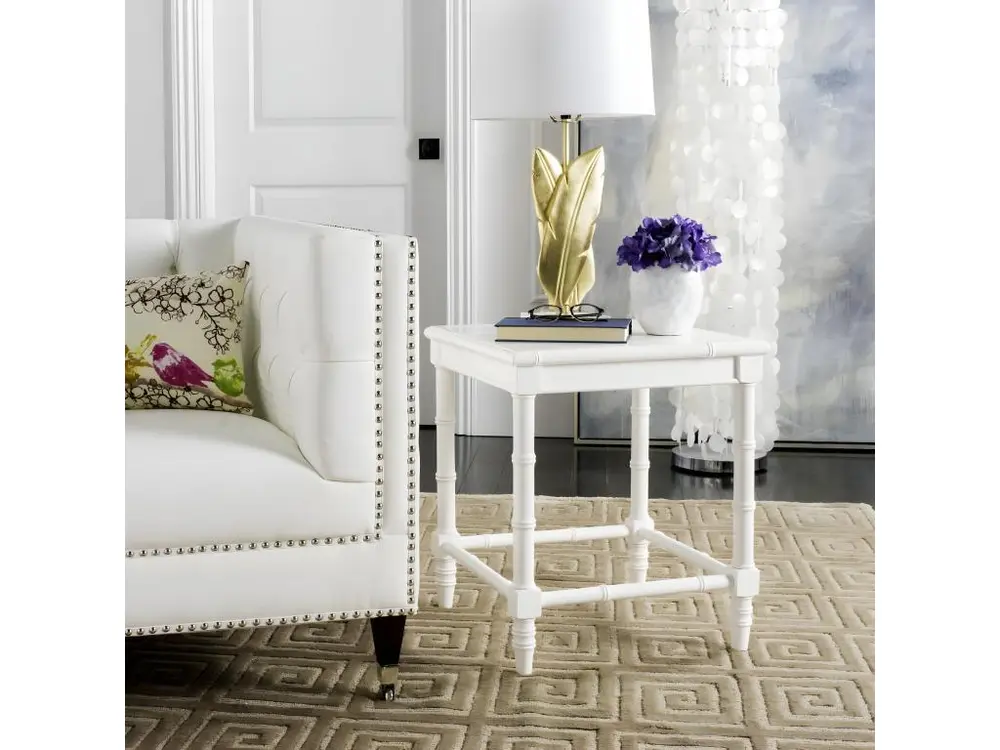 Table d'appoint Blanc 50 X 50 X 55.88 cm - Sylva avec Résolution HD