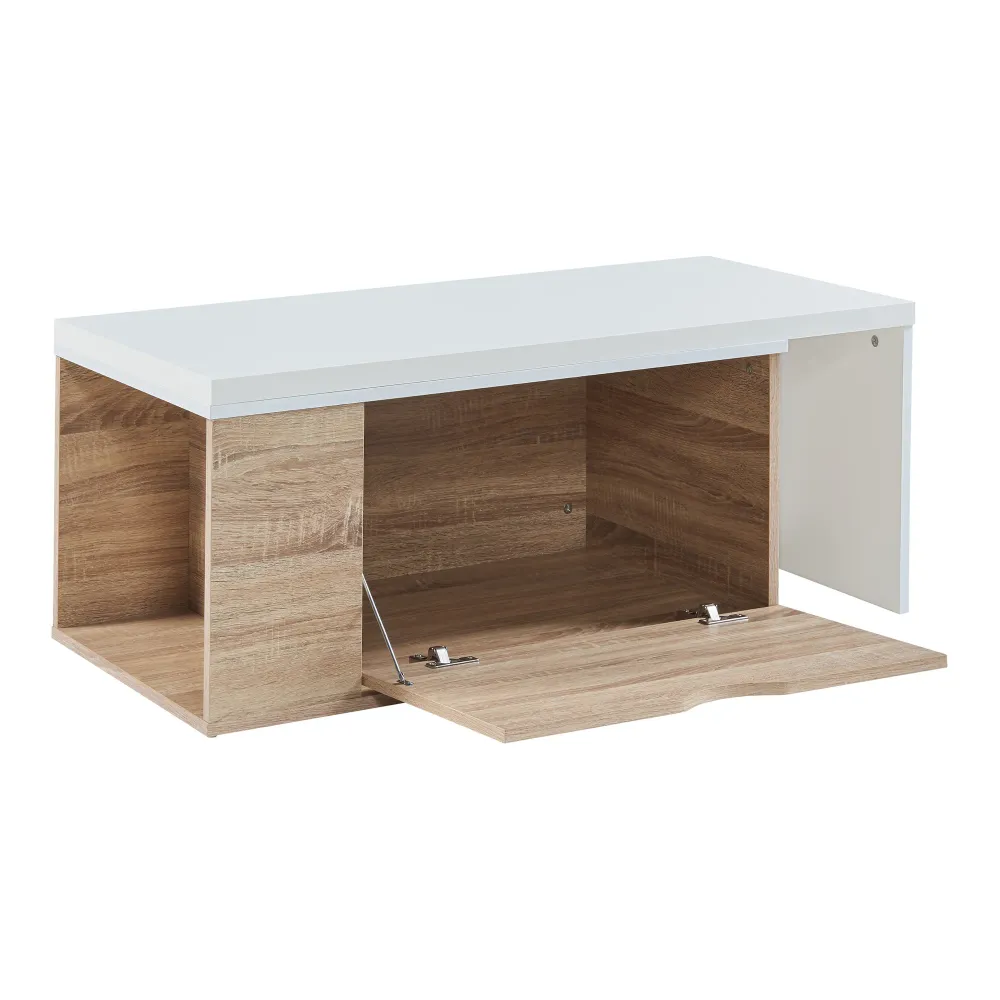 Table d'appoint 100 x 48 x 40 cm effet bois blanc 03_0010983 avec Résolution HD