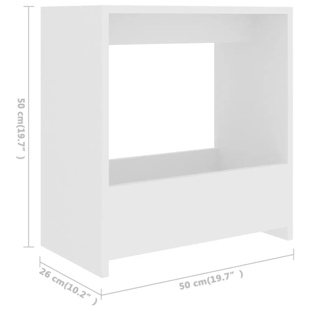 Table d'appoint bout de canapé 50 x 26 x 50 cm bois d'ingénierie blanc DEC032353