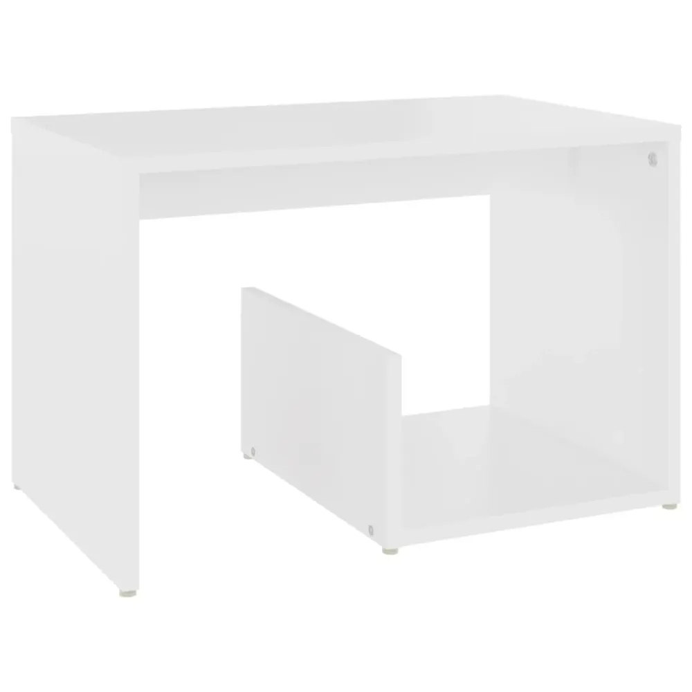 Table d'appoint bout de canapé support plante 59 x 36 x 38 cm bois d'ingénierie blanc DEC032363 avec Support de Plafond