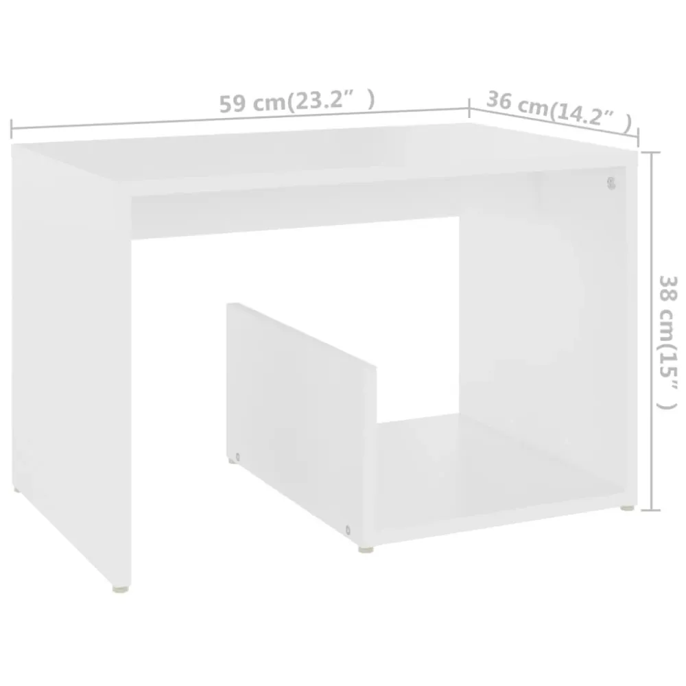 Table d'appoint bout de canapé support plante 59 x 36 x 38 cm bois d'ingénierie blanc DEC032363 avec Support de Plafond