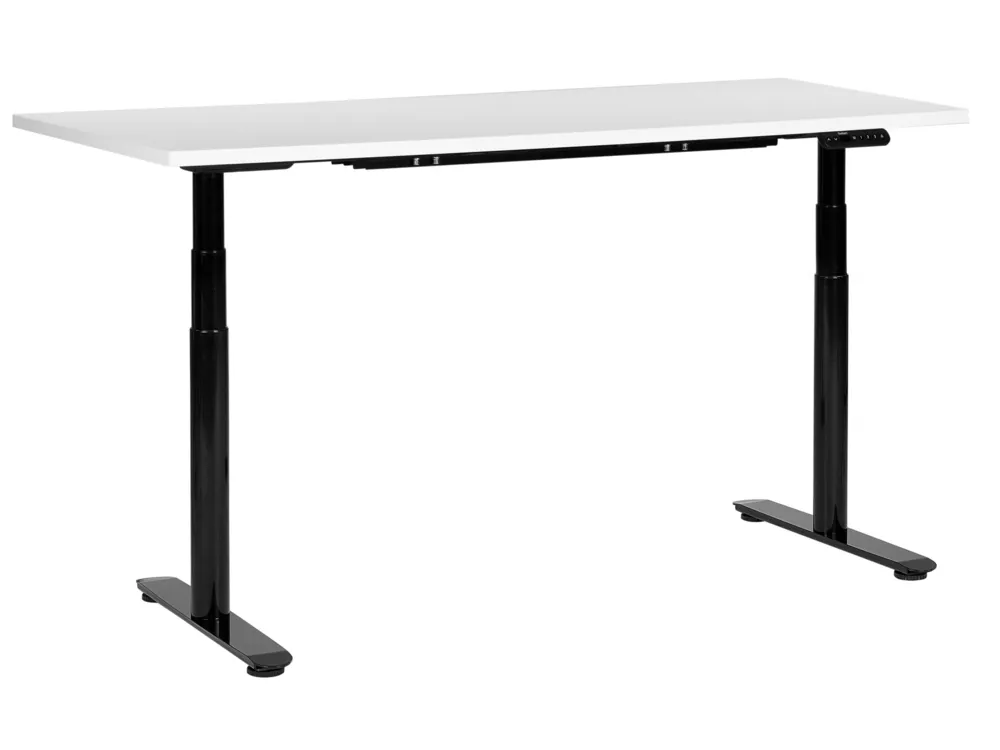 Table à hauteur ajustable Électrique Blanc DESTINAS pour Vidéoconférence