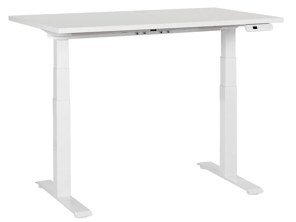 Table à hauteur ajustable Électrique Blanc DESTINES avec Support de Plafond