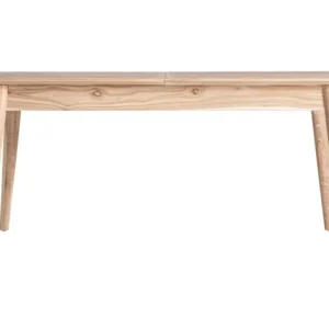 Table À Rallonge en Bois de Mindi, de couleur Blanc, 160x80x76 cm avec Garantie 2 Ans
