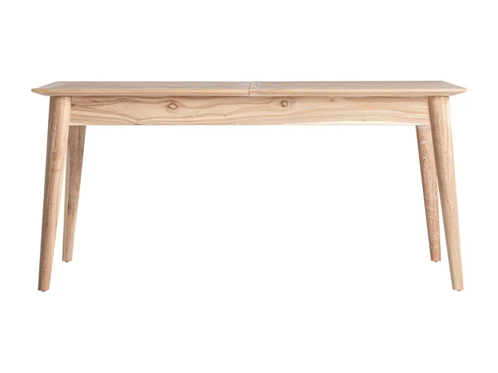 Table À Rallonge en Bois de Mindi, de couleur Blanc, 160x80x76 cm avec Garantie 2 Ans