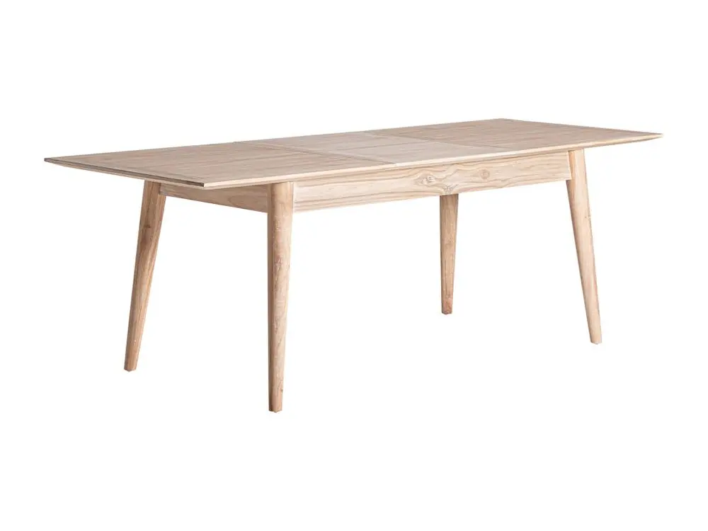 Table À Rallonge en Bois de Mindi, de couleur Blanc, 160x80x76 cm avec Garantie 2 Ans
