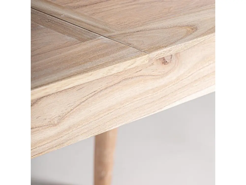 Table À Rallonge en Bois de Mindi, de couleur Blanc, 160x80x76 cm avec Garantie 2 Ans