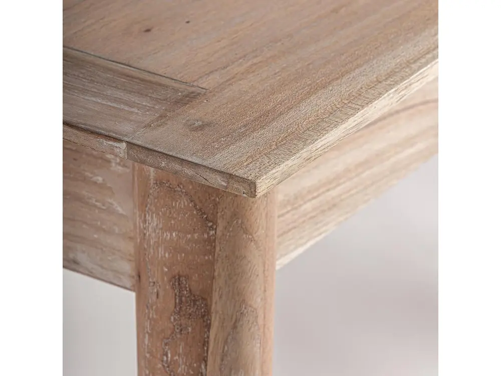 Table À Rallonge en Bois de Mindi, de couleur Blanc, 160x80x76 cm avec Garantie 2 Ans