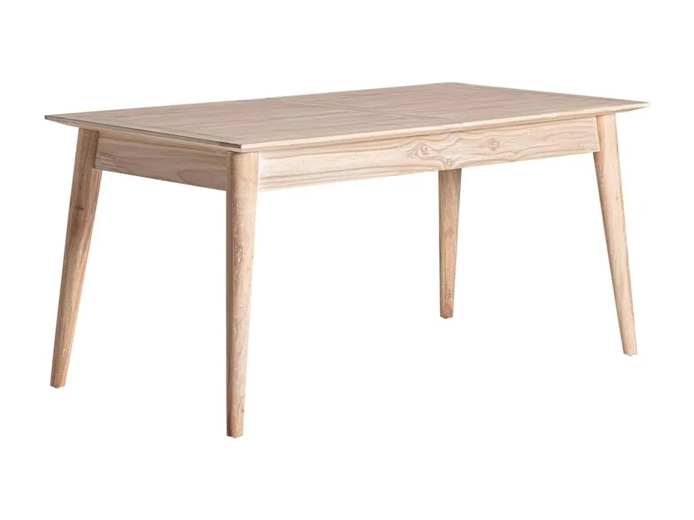 Table À Rallonge en Bois de Mindi, de couleur Blanc, 160x80x76 cm avec Garantie 2 Ans