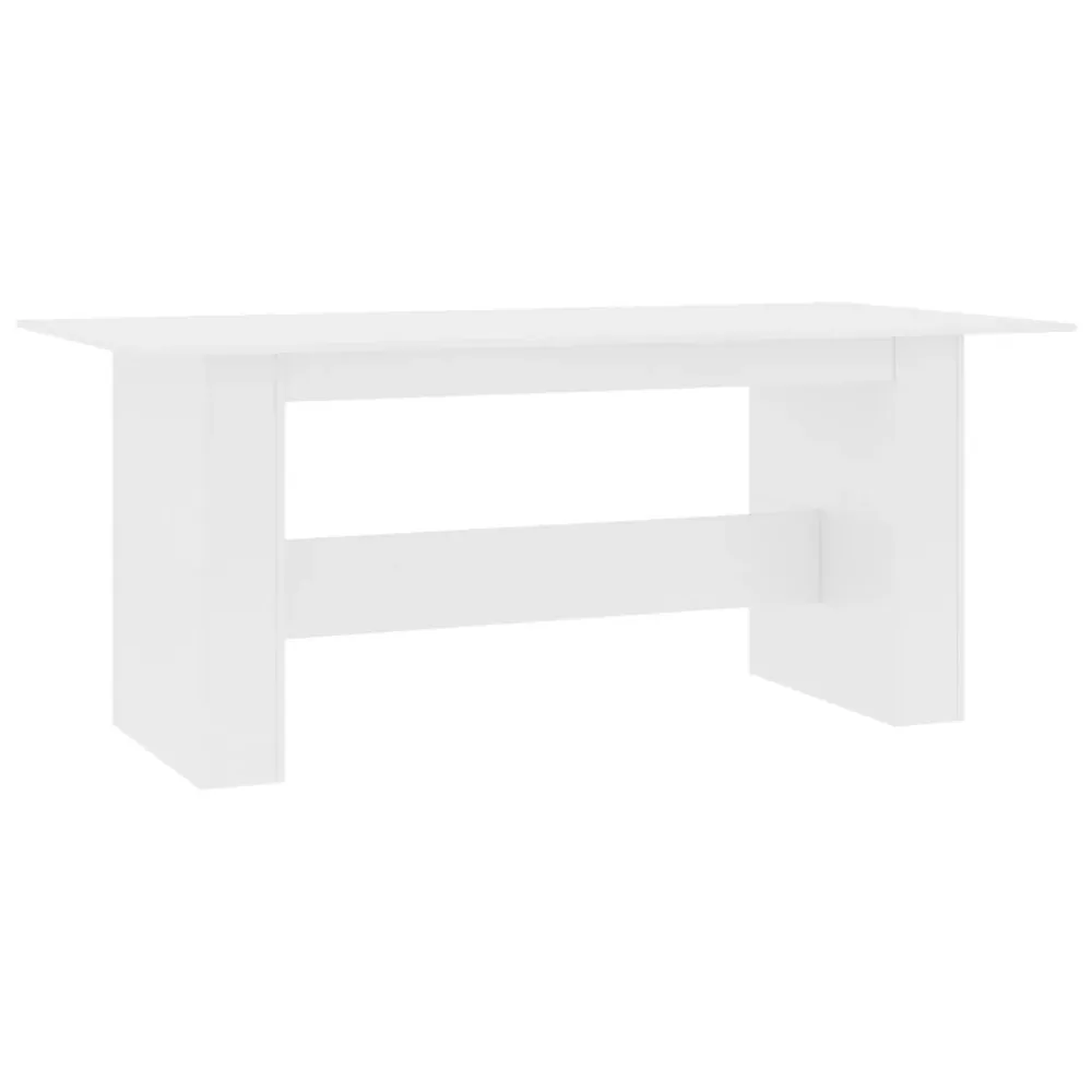 Table de salle à manger design tendance 180 x 90 x 76 cm bois d’ingénierie blanc DEC036762
