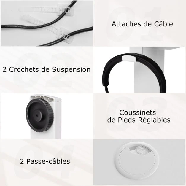 Tableau Blanc Interactif Bureau electrique avec 3 réglages de hauteur à mémoire bureau réglable en hauteur 2 crochets de s...