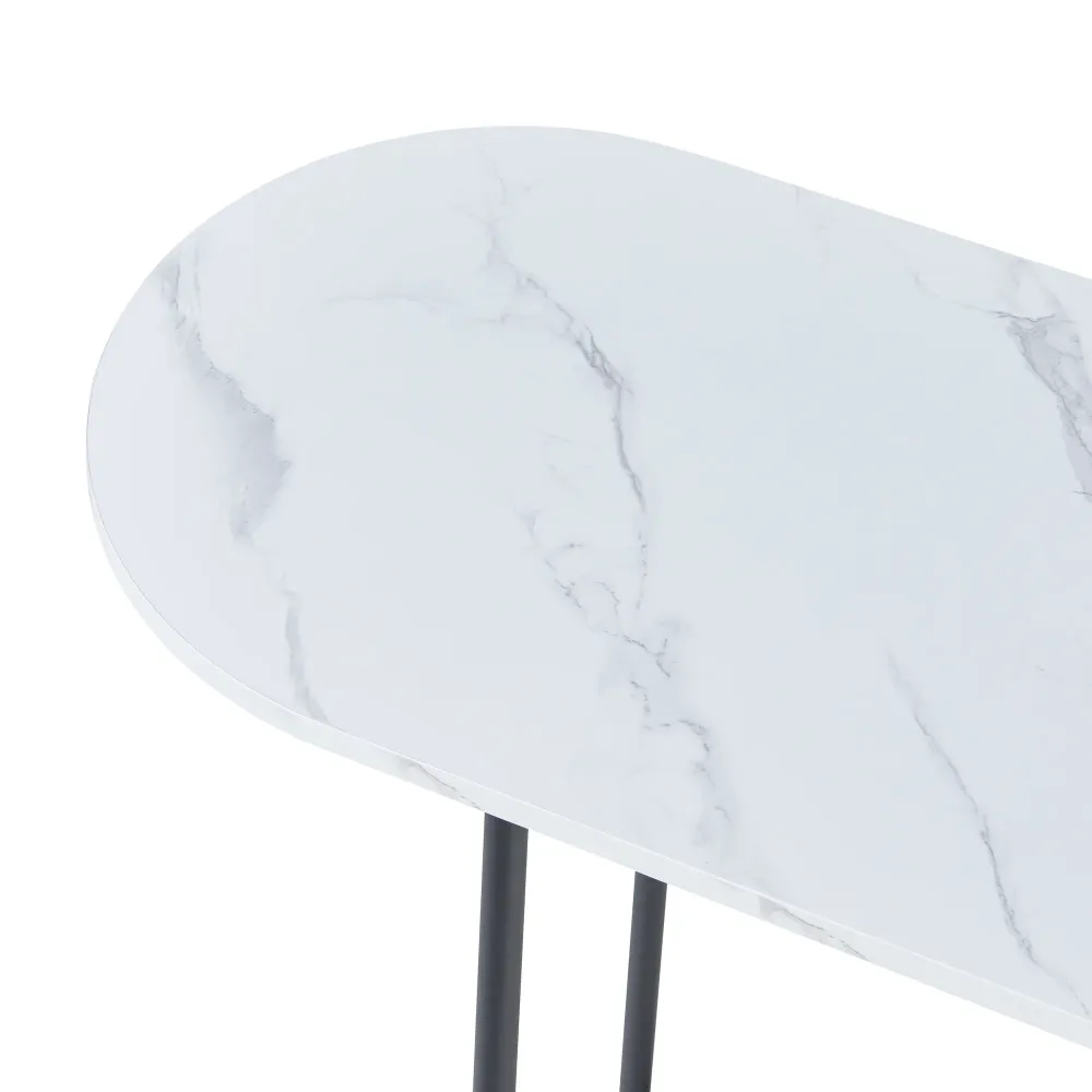 Tableau Blanc Interactif Table console 120 x 40 x 75 cm MDF effet marbre blanc 03_0010881