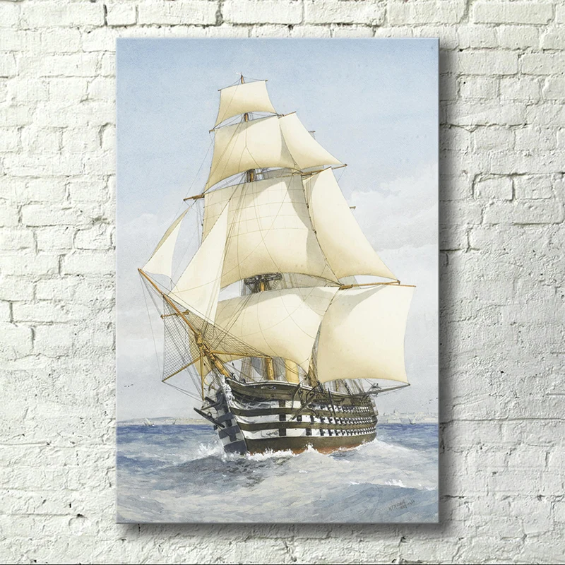 Tableau Blanc Interactif Toile de bateau à voile blanche, Art texturé, décoration murale de salon de Style moderniste